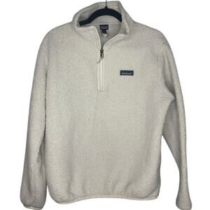 Patagonia Quarter Zip Sherpa Fleece Pullover Women Medium Off White Warm Hiking
